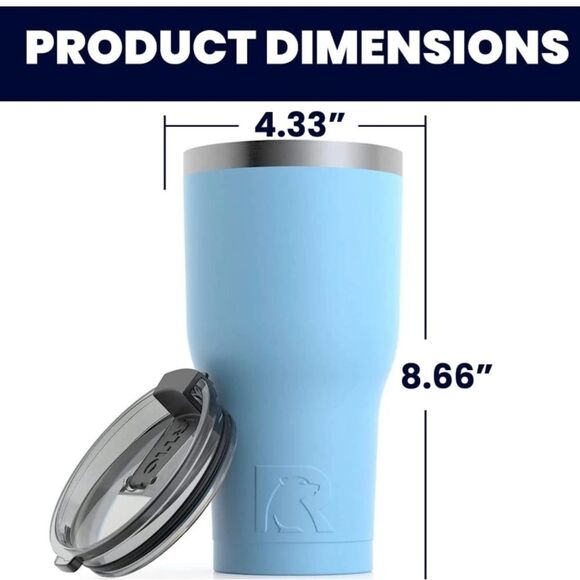 RTIC Outdoors 20 oz aluminum insulated double-wall tumbler light blue - Picture 3 of 9